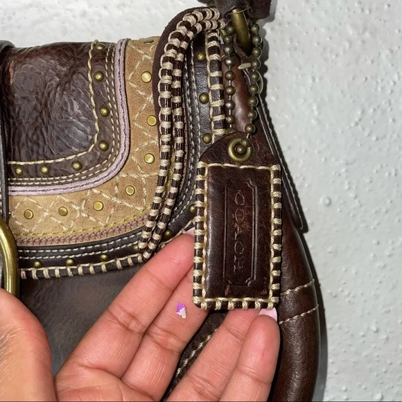 VTG COACH BOHO 90 Y2k Leather & Suede Brown Soho flap 10479  VERY RARE Bag - Picture 2 of 13